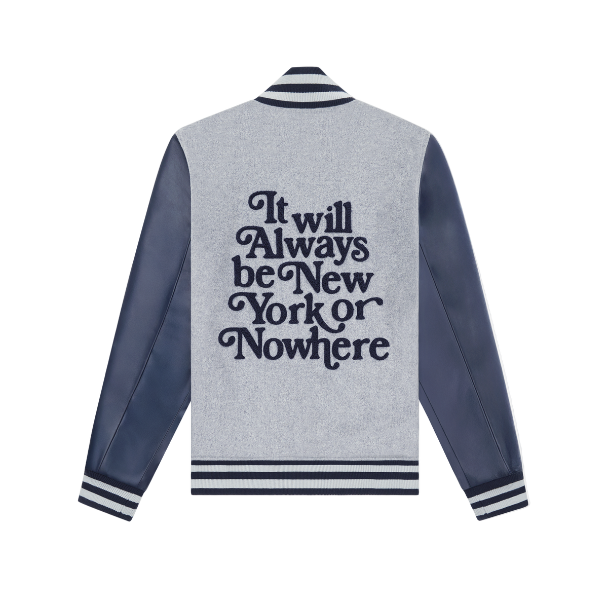New York or Nowhere x New York Yankees Heather Gray Motto Varsity Jacket