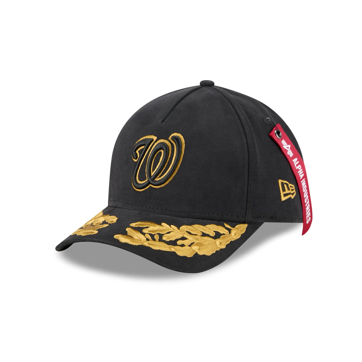 Alpha Industries x Washington Nationals Black 9FORTY M-Crown A-Frame Snapback Hat