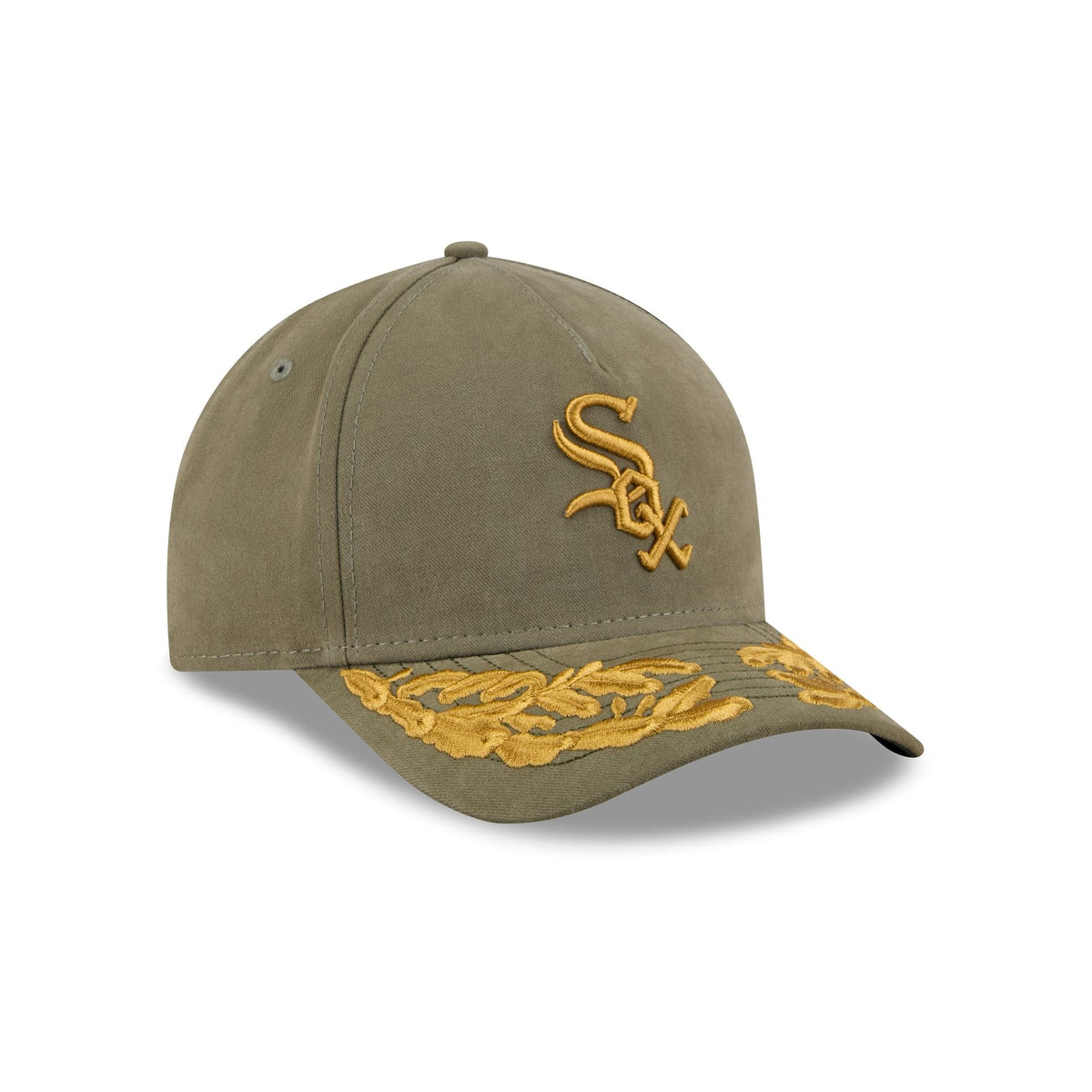 Alpha Industries x Chicago White Sox Olive Green 9FORTY M-Crown A-Frame Snapback Hat