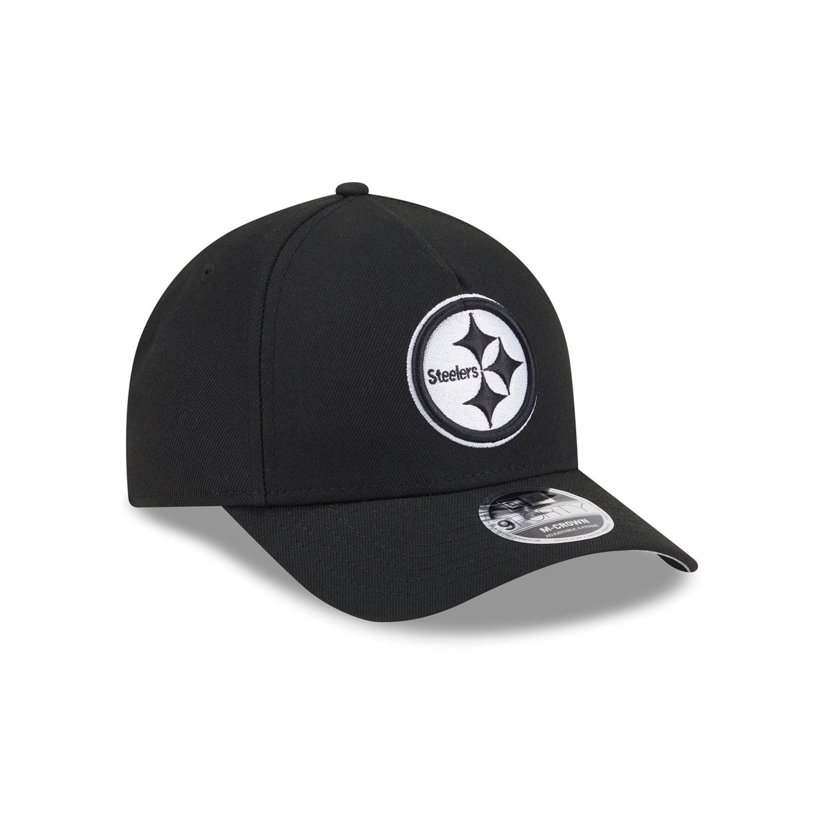 Pittsburgh Steelers Black & White 9FORTY M-Crown A-Frame Snapback Hat