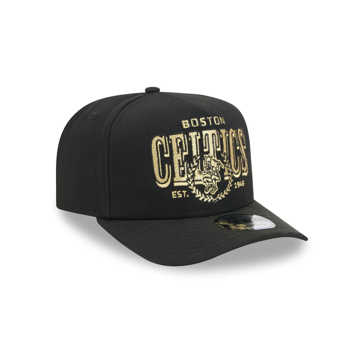 Boston Celtics Gold Laurel Black 9FIFTY A-Frame Snapback Hat