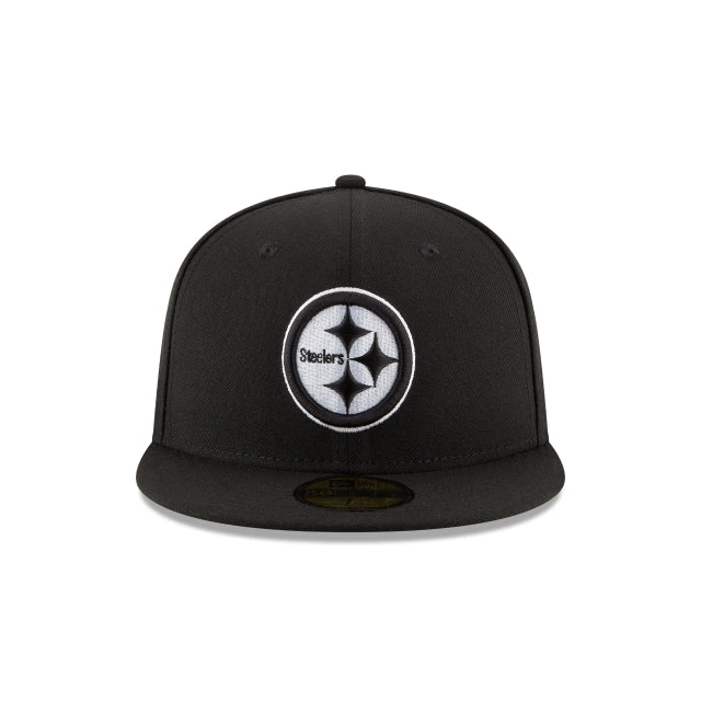 Pittsburgh Steelers Black & White 59FIFTY Fitted Hat